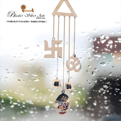 Wind chime enamelled Radha krishna