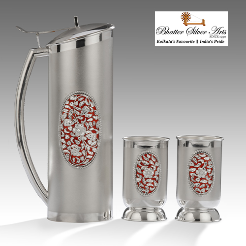 Enamel Work (Red Mina) Jug Set